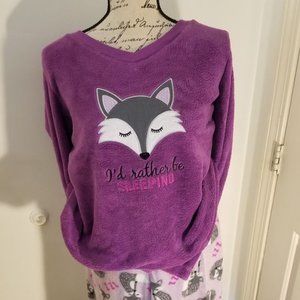 Girls' Fuzzy Wolf Pajamas Set